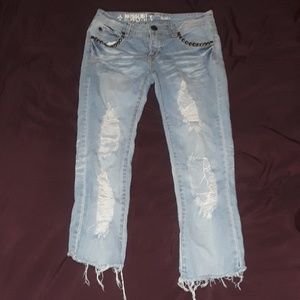 Light blue ripped jeans